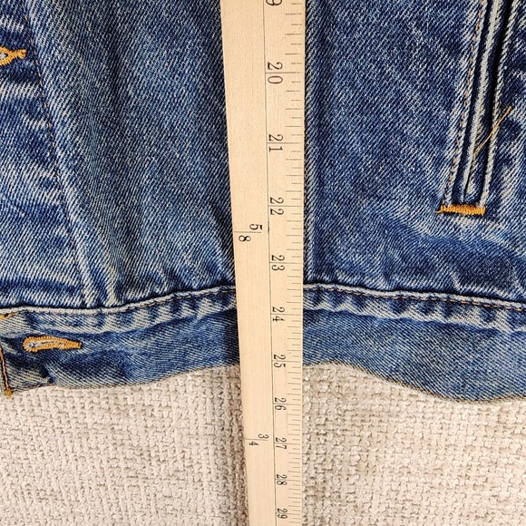 VTG 90s Marlboro Country Store Denim Trucker Jacket Mens M Blue Jean Button - Picture 6 of 15
